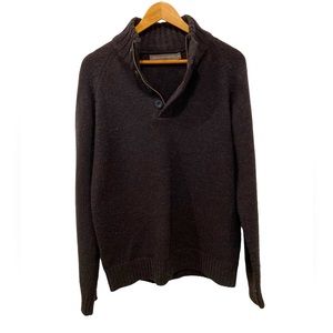 Men’s French Connection Navy Sweater With Buttoned & Zippered Collar. Size M.